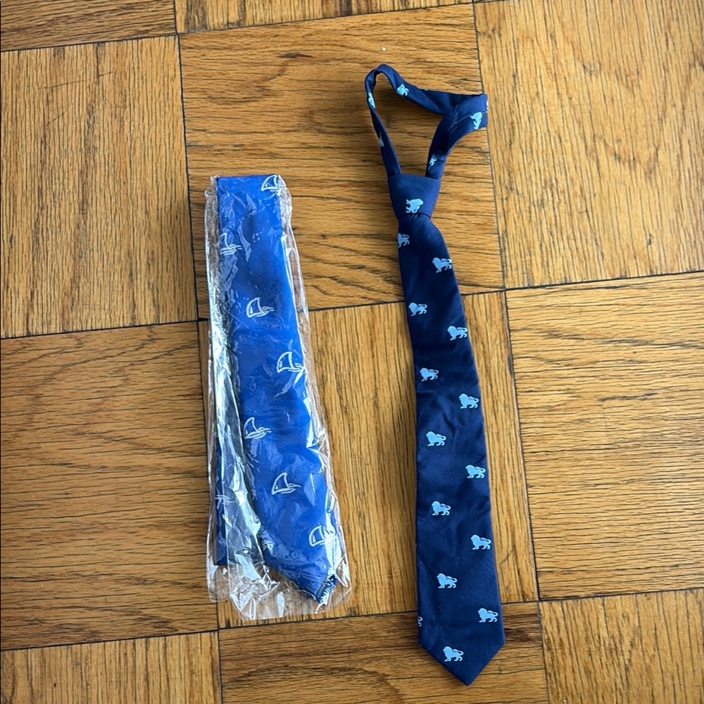 Lands End Stylish Blue Kids’ Tie Bundle – One NWT Lands’ End